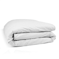 Image showing the Striped Percale  Duvet Cover, Superking, Grey Stripe product.