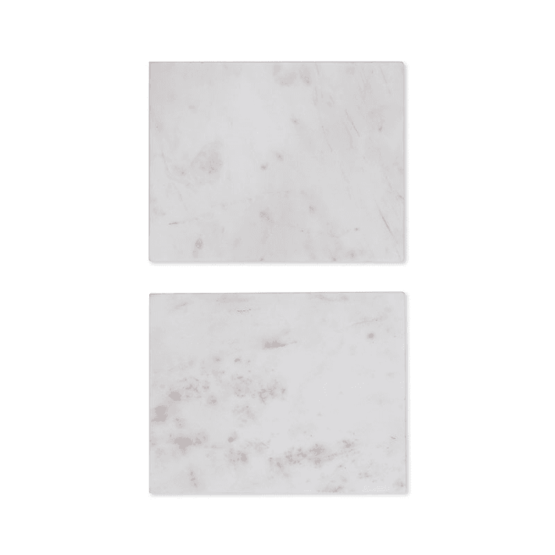 Marble Set of 2 Placemats, 20 x 26cm, White