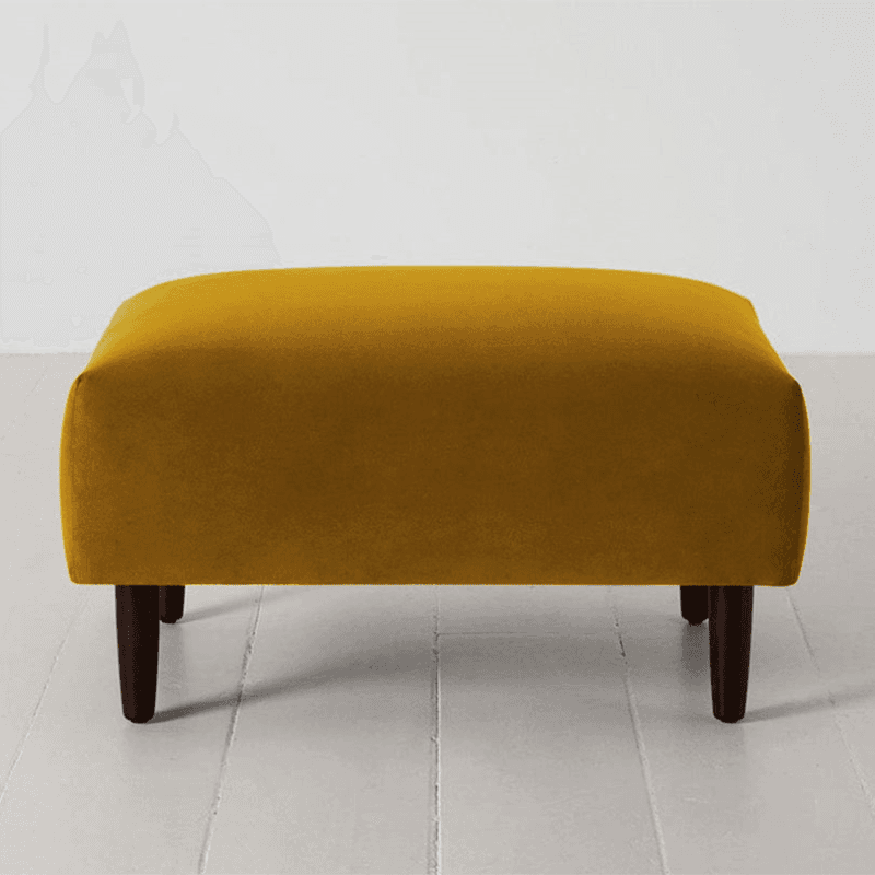 Model 05 Velvet Ottoman, Mustard