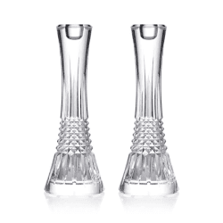 Image showing the Lismore Diamond Set of 2 Candlesticks, 25cm, Clear product.