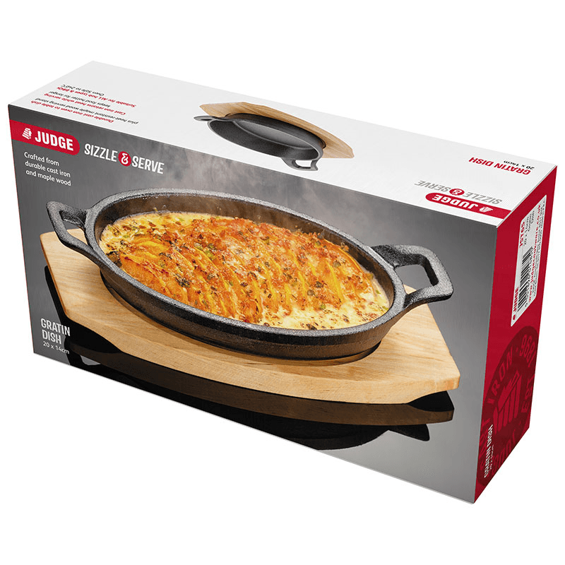 Sizzle & Serve Gratin Dish, 20cm, Black