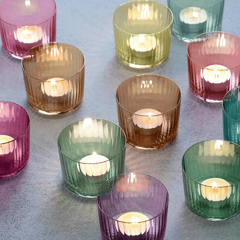 Gems Set of 4 Tealight Holders, H6cm, Jade