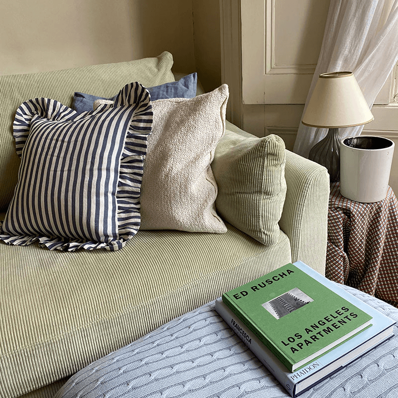 Candy Stripe Cushion Cover, 45 x 45cm, Blue
