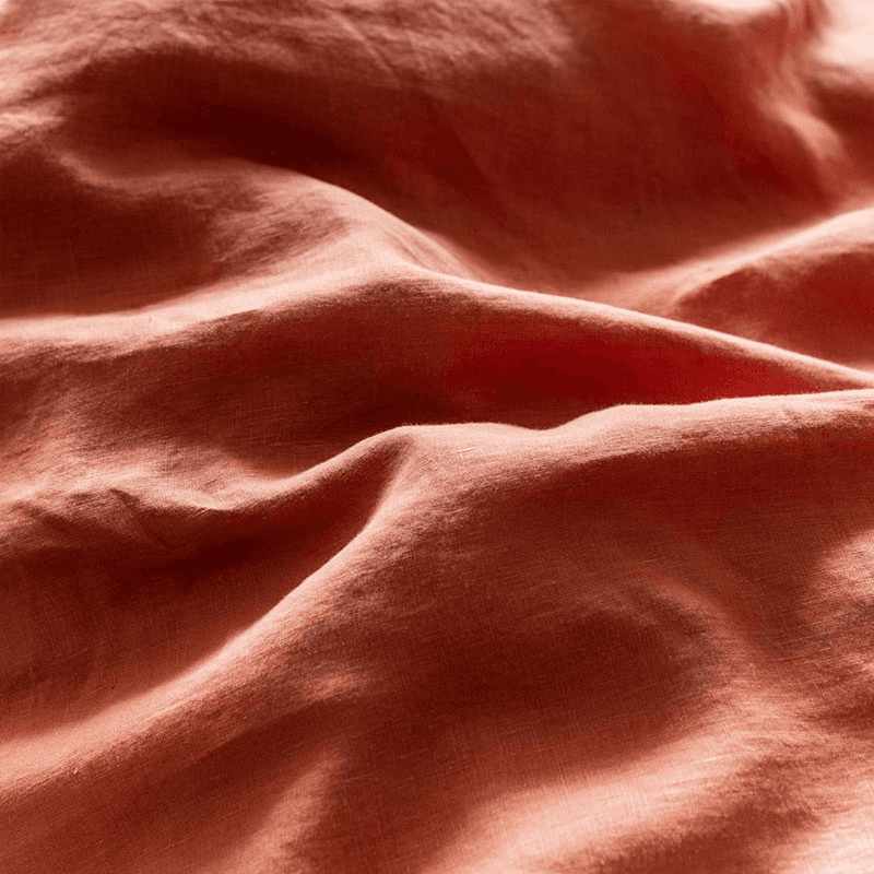 Cotton Linen Mix Pillowcases, Standard, Burnout Orange