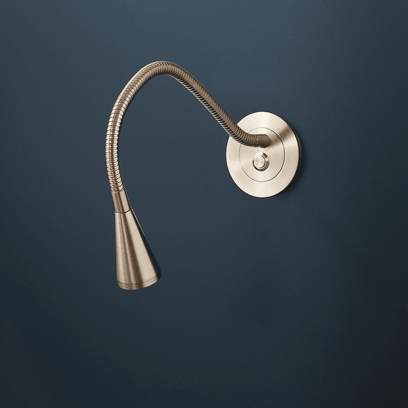Limber Wall Light Fixture Only, H8cm x W8cm x D36.5cm, Antique Silver