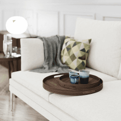 Image showing the Busboy Round Tray, D45cm, Walnut product.