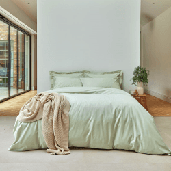 Image showing the 200TC Organic Fitted Sheet, King, Sage product.