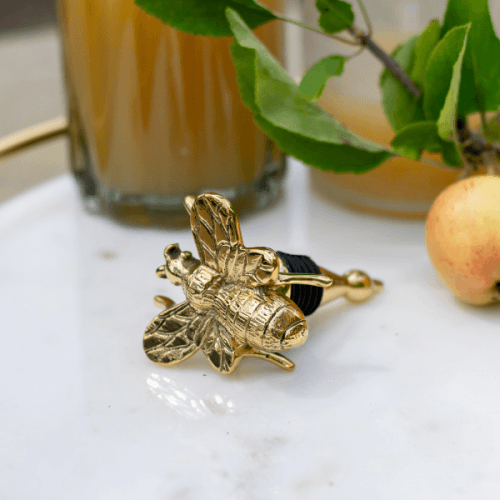Bee Bottle Stop, H9 X W5 X D5cm, Brass