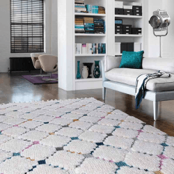 Image showing the Ariana Moroccan Style Criss Cross Rug, 120 x 170cm, Cream & Multi product.