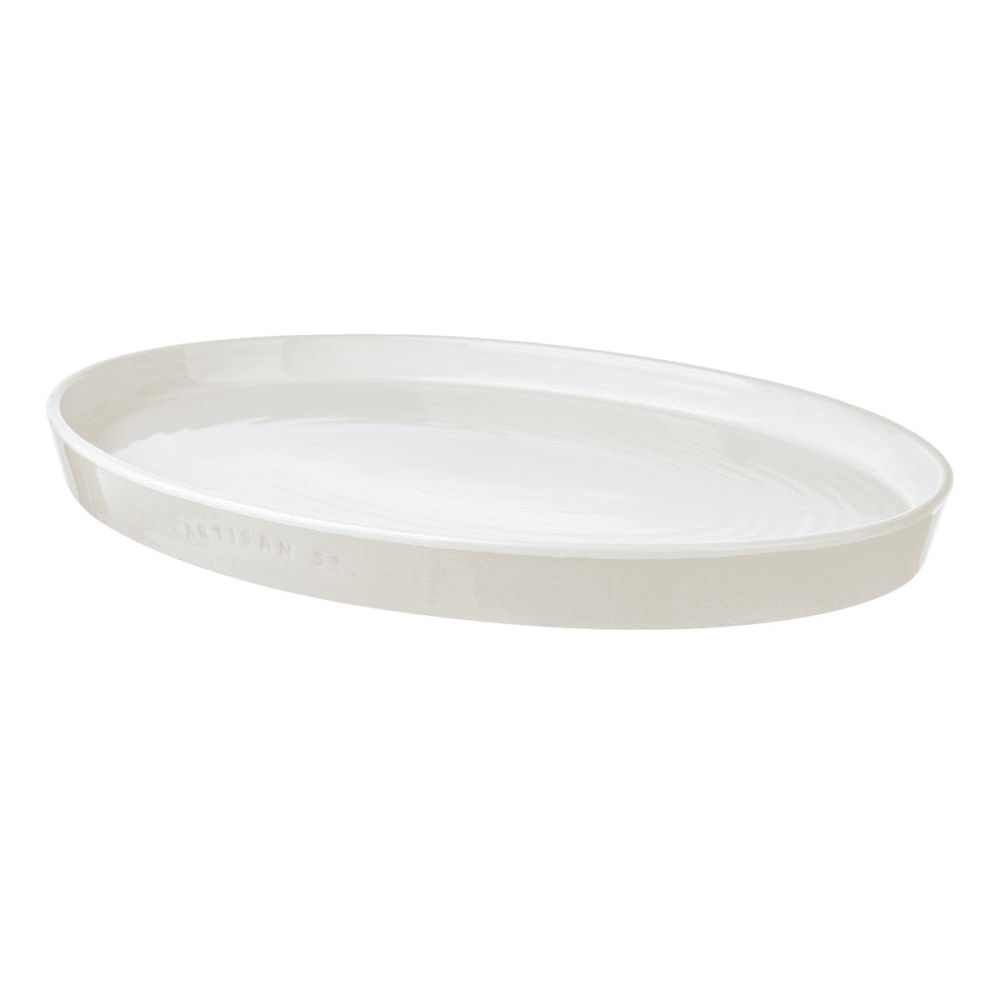 Artisan Street Large oval platter, H3 x W36.5 x D25.5cm, Cream