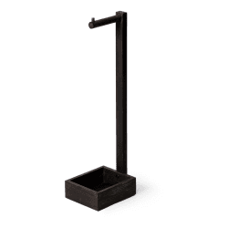 Image showing the Mezza Freestanding loo roll holder, H60 x W20 x D15cm, Dark Brown product.