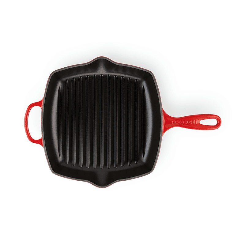 Signature Cast Iron Square grillit, 26cm, Cerise