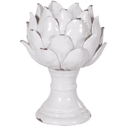 Image showing the Candleholder, Flower, Distressed, Cream, 28 x 20cm product.