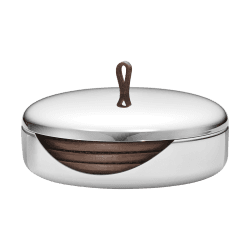 Image showing the Sky Set of 4 coasters, H6 x Dia12cm, Stainless Steel product.