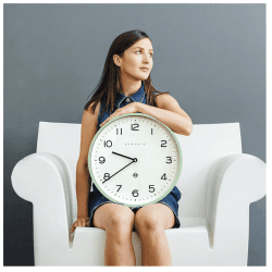 Image showing the Echo Number three Wall clock, Dia37cm, Neo Green product.