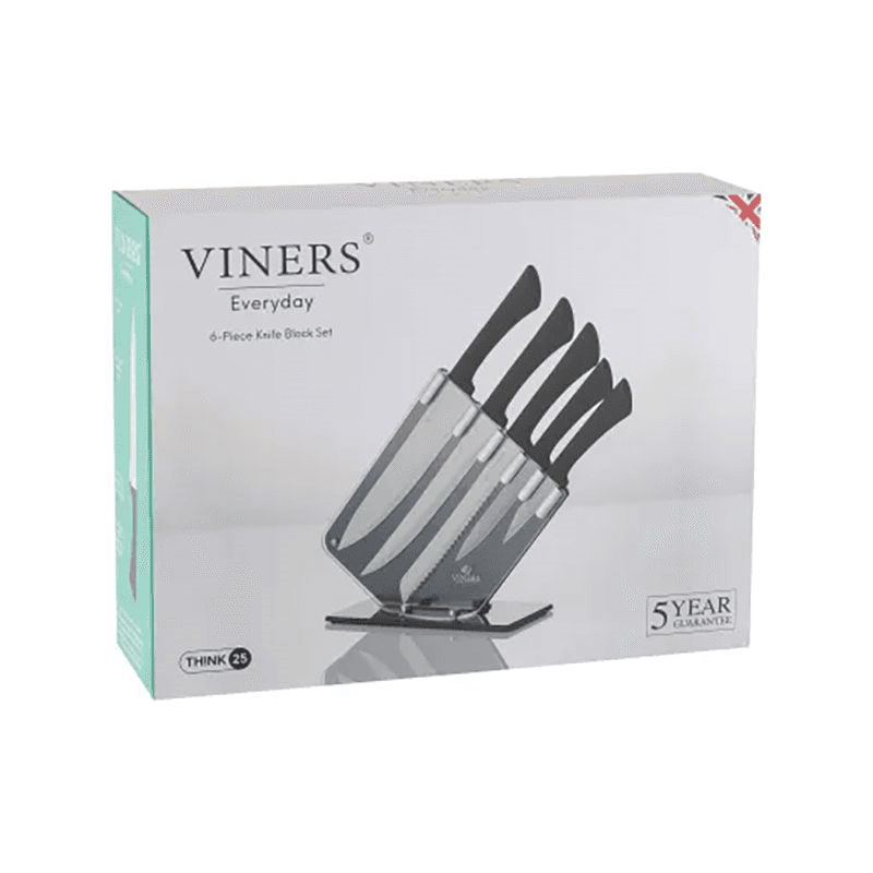 Everyday 6 Piece Knife Block, Black