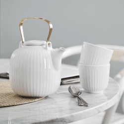 Image showing the Hammershoi Teapot, H15 x W14.5cm - 1.2 litre, White product.