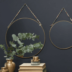 Image showing the Kiko Round Mirror, D38cm, Antique Brass product.