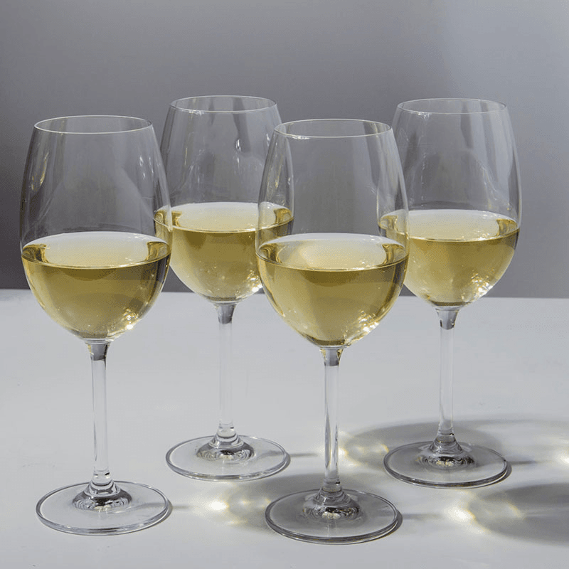 Julie Set of 4 White Wine Glasses, 468ml, Clear
