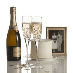 Image showing the Forever Pair of love champagne flutes product.