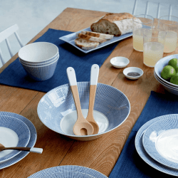 Image showing the Pacific - Dots Serving bowl, 29cm, Blue product.