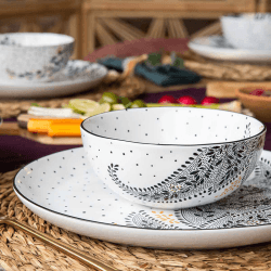 Image showing the Artisanne Noir Set of 4 Bowls, D15cm, Monochrome product.