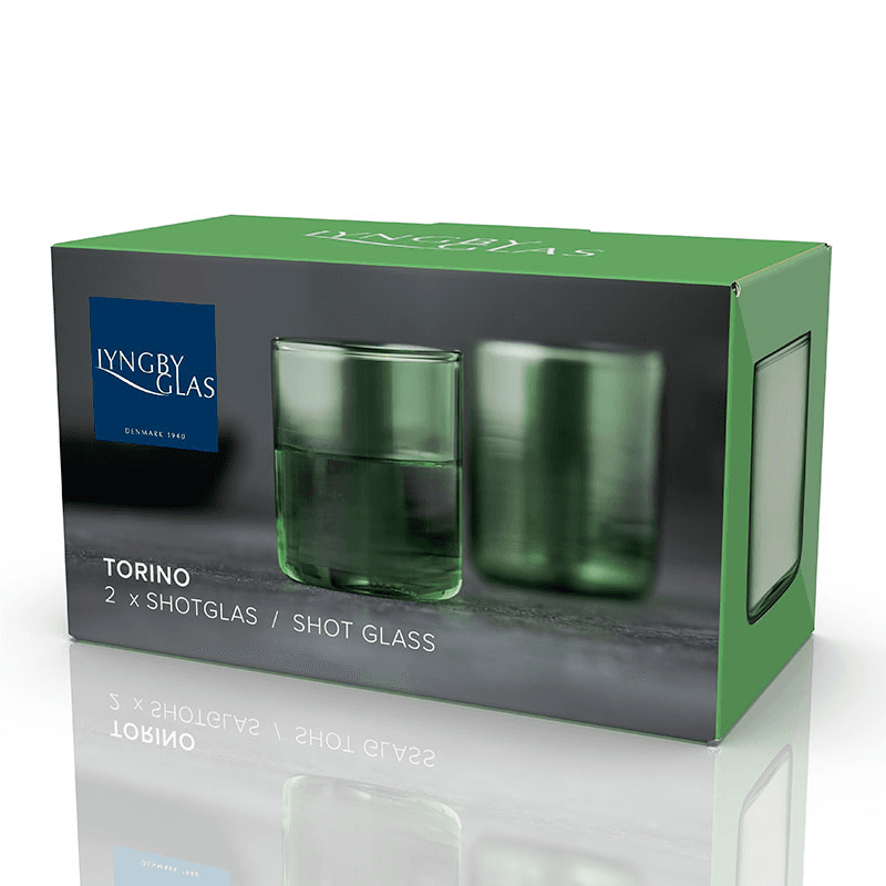 Torino Set of 2 Shot Glasses, 55ml, Green