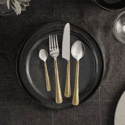 Image showing the Osko 16 Piece Cutlery Set, Brushed Gold product.
