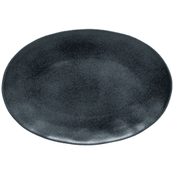 Image showing the Livia Oval Platter, D45cm, Matte Black product.