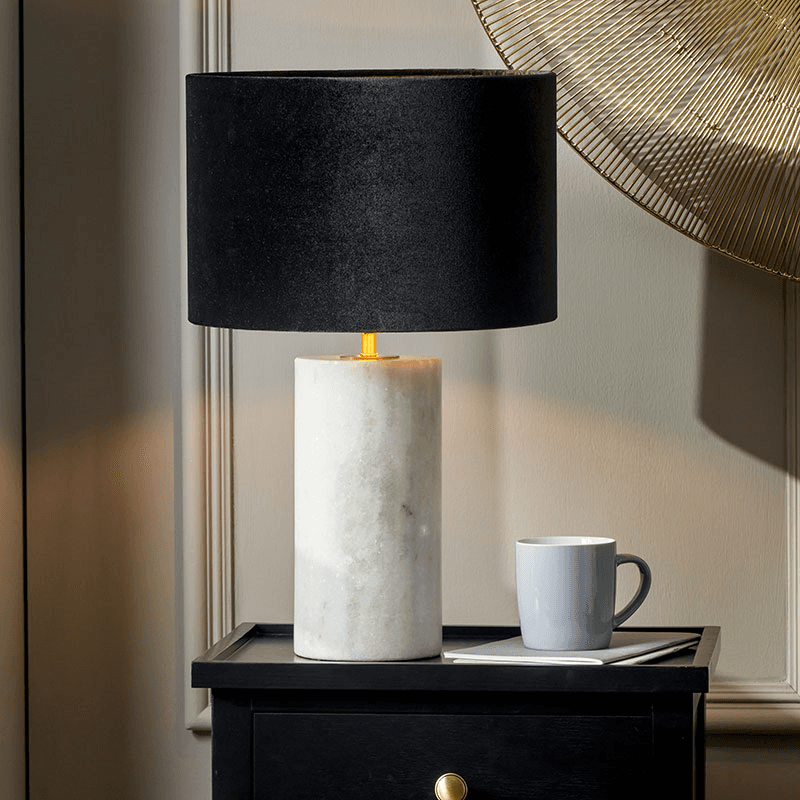 Kiorini Table Lamp Base, H35cm, White Marble