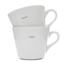 Image showing the 'Love' Set of 2 Bucket Mugs, 380ml product.