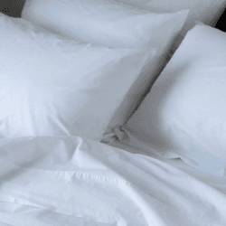 Image showing the Washed Cotton Percale Pair of Super King Pillowcases, White product.