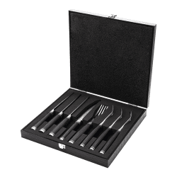 Image showing the Katana Saya Pakkawood 8 Pce Steak Knife & Fork Set product.