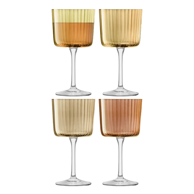 Gems Set of 4 Wine Glasses, 250ml, Amber