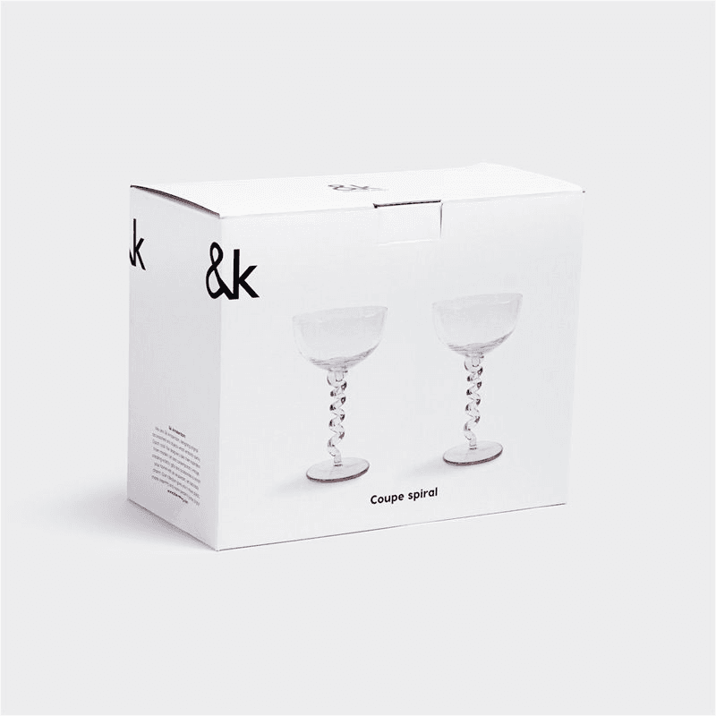Spiral Set Of 2 Coupe Glasses, 200ml, Pink