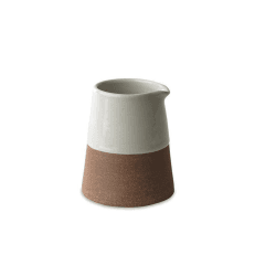 Image showing the Mali Slanting jug, D11.5 x 9.5cm, White & Terracotta product.