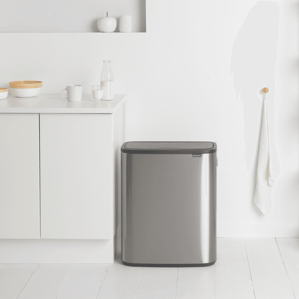 Bo Touch bin, 60 litre, Matt Steel Fingerprint Proof