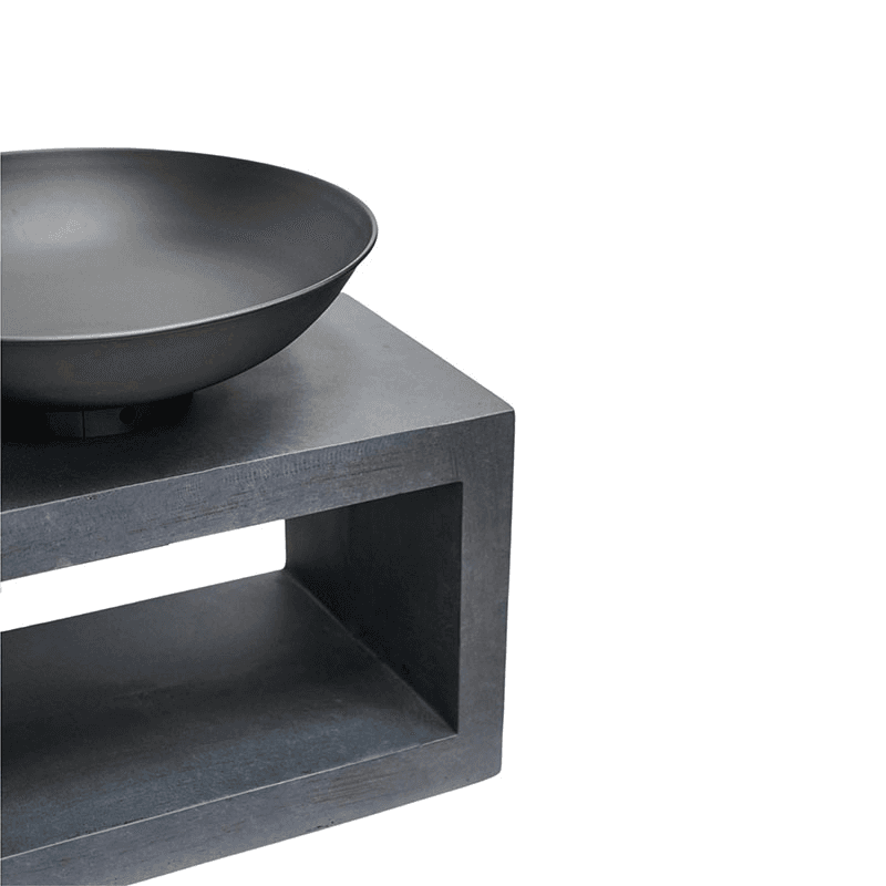Outdoor fireball & rectangle console, W50cm, Black