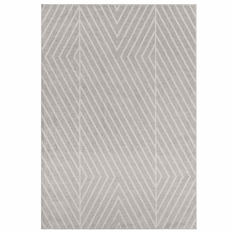 Muse Modern Geometric Linear Rug, 120 x 170cm, Black & Cream