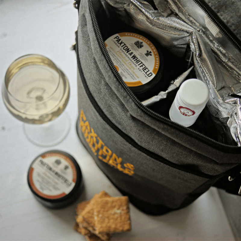 Cheese & Wine Cool Bag, Grey