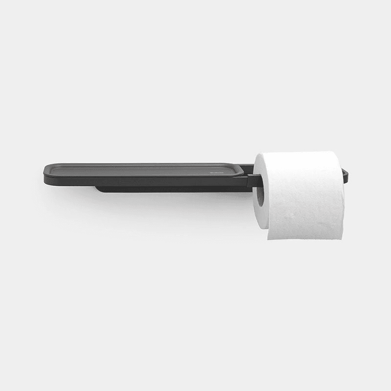 MindSet Toilet Roll Holder with Shelf, Mineral Infinite Grey