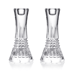 Image showing the Lismore Diamond Set of 2 Candlesticks, 18cm, Clear product.