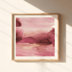Image showing the Warm Skies Square Signed Print, 30 x 30cm, Pink product.