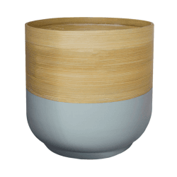 Image showing the Bamboo Planter, H20 x W23 x D23cm, Grey product.