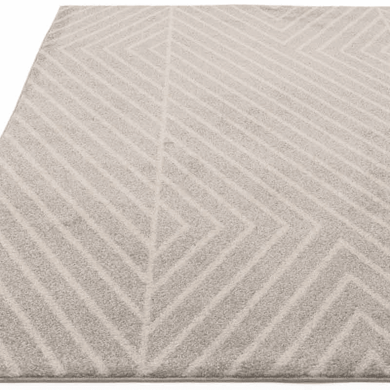 Muse Modern Geometric Linear Rug, 120 x 170cm, Black & Cream