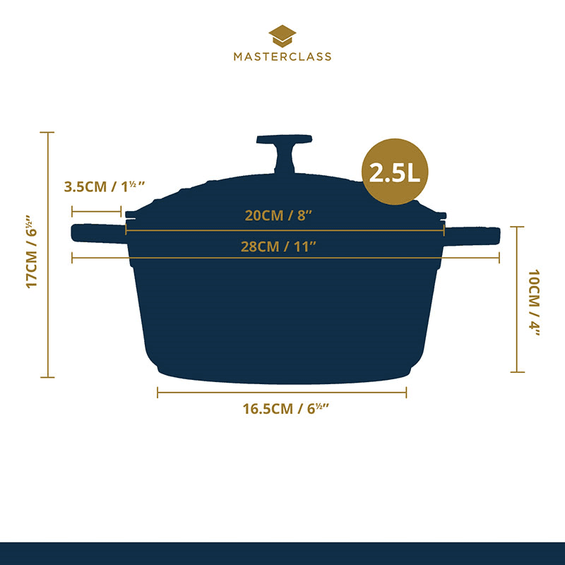 Cast aluminium casserole dish, 20cm/2.5 litre