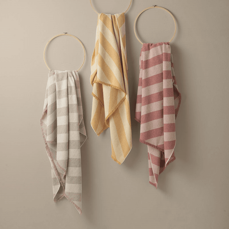 Fishbone Throw, H190cm x W130cm, Yellow Ochre
