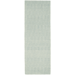 Image showing the Sloan ethnic flatweave runner, 66 x 200cm, Duck Egg product.