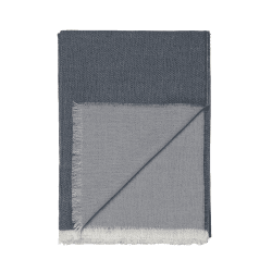 Image showing the Venice Throw, H190cm x W130cm, White/Grey Blue product.