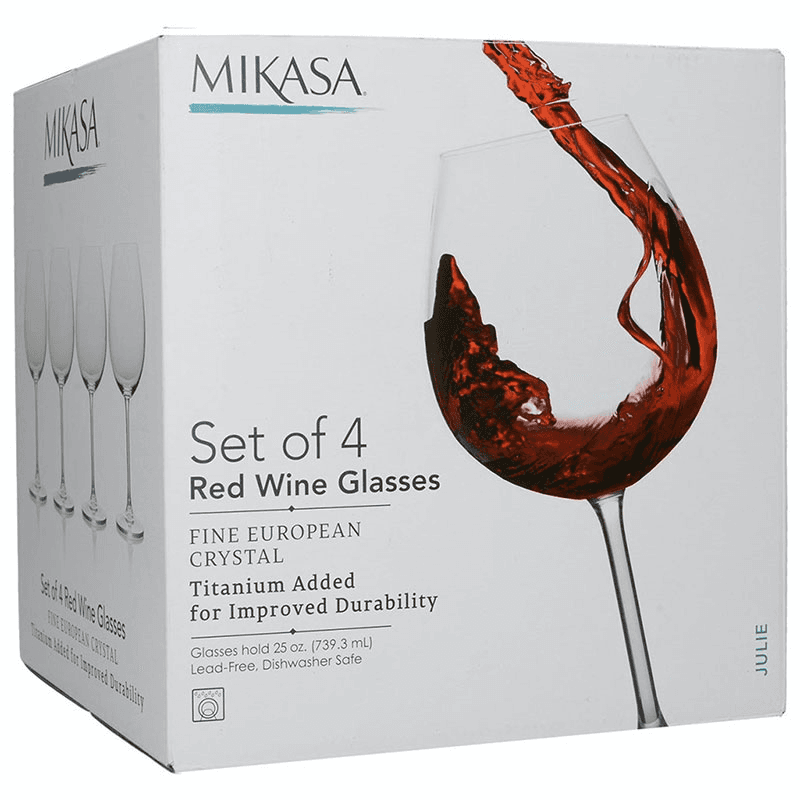 Julie Set of 4 Red Wine Glasses, 739ml, Clear